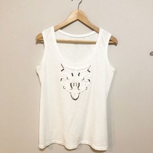 Eddie Bauer Tank Off White Size L Beads